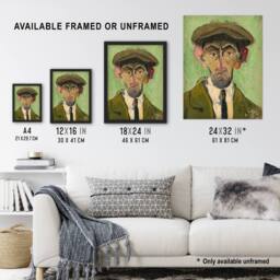 Artery8 Self Portrait in Green Arnold Weisz Kubincan Framed Wall Art Print - Size: A4 - thumbnail 3