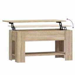 Berkfield Home Modern Coffee Table Sonoma Oak 101x49x52 cm Engineered Wood in Light Tan - Size: 101 x 49 x 52 cm - thumbnail 6