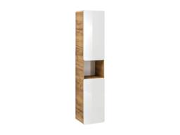 Vente-unique Wall-Hung Bathroom Unit With Inset Basin & Tall Unit - Natural and in Light Oak - thumbnail 6