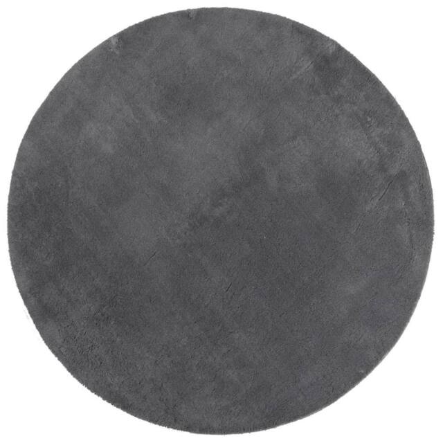 Berkfield Home Rug Short Pile Soft & Washable Anthracite Ã˜ 120 cm in Charcoal - Size: 100 cm diameter - image 1