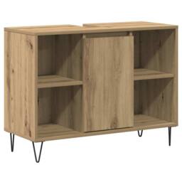 Berkfield Home Give Bathroom Vanity Unit Artisan Oak Engineered Wood Medium in Brown - thumbnail 3