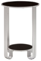 Orsina Jolie Round Mirror End Table in Silver - thumbnail 6