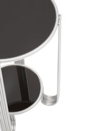 Orsina Jolie Round Mirror End Table in Silver - thumbnail 4