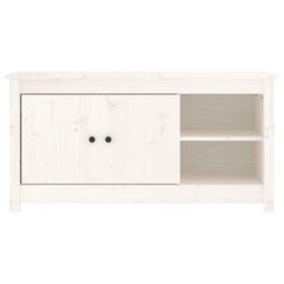 Berkfield Home TV Cabinet White 103x36.5x52 cm Solid Wood Pine - thumbnail 3