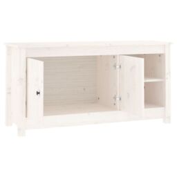 Berkfield Home TV Cabinet White 103x36.5x52 cm Solid Wood Pine - thumbnail 4