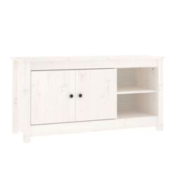 Berkfield Home TV Cabinet White 103x36.5x52 cm Solid Wood Pine - thumbnail 2