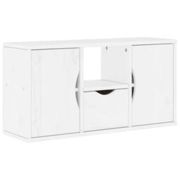 Berkfield Home 4 Piece TV Units with Storage ODDA White Solid Wood Pine - thumbnail 7