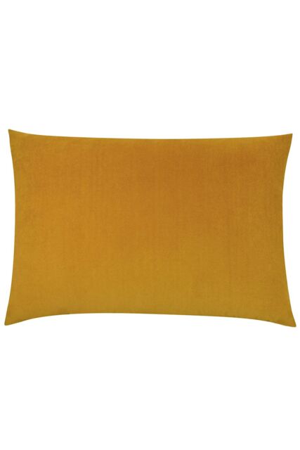 Furn Contra Soft Velvet Contrast Coloured Reverse Cushion in Mustard - Size: 40 cm x 60 cm - image 1