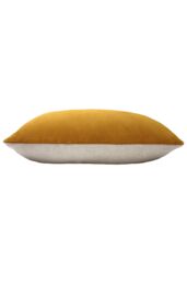 Furn Contra Soft Velvet Contrast Coloured Reverse Cushion in Mustard - Size: 40 cm x 60 cm - thumbnail 3