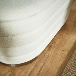 Home Source Set 2 Storage Ottoman Boucle Teddy Fur Footstool Bedroom Bench Storage in White - Size: 2 Pack - thumbnail 6