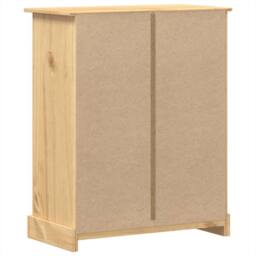 Berkfield Home Beautiful Chest of Drawers Corona 92x48x120 cm Solid Wood Pine in Light Brown - Size: 92 x 48 x 120 cm - thumbnail 6