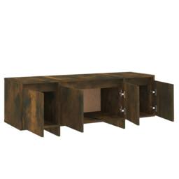 Berkfield Home TV Cabinet Smoked Oak 120x30x40.5 cm Engineered Wood in Brown - thumbnail 8