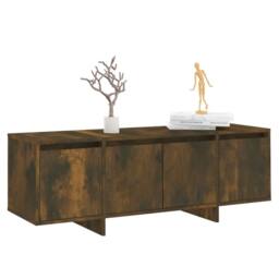 Berkfield Home TV Cabinet Smoked Oak 120x30x40.5 cm Engineered Wood in Brown - thumbnail 4