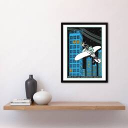 Artery8 Moriz Jung Rendezvous on 968th Floor of a Skyscraper Framed Art Print in Blue - Size: A3 - thumbnail 2