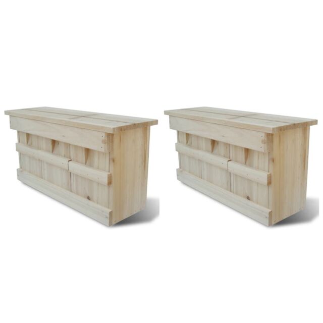 Berkfield Home Sparrow Houses 2 pcs Wood 44x15.5x21.5 cm in Brown - image 1