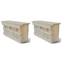 Berkfield Home Sparrow Houses 2 pcs Wood 44x15.5x21.5 cm in Brown - thumbnail 1