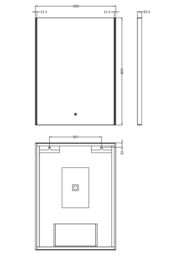 Balterley Rectangular LED Touch Sensor Mirror & Demister, 800x600mm - Chrome in Silver - thumbnail 7