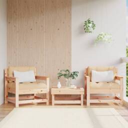 Berkfield Home Beautiful Garden Chairs 2 pcs Solid Wood Pine in Light Tan - thumbnail 2