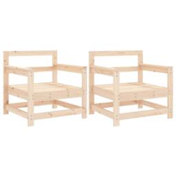 Berkfield Home Beautiful Garden Chairs 2 pcs Solid Wood Pine in Light Tan - thumbnail 3