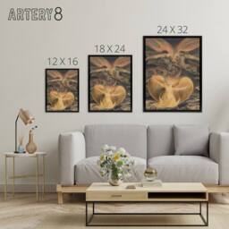 "Artery8 Great Red Dragon & Sun Clothed Woman Blake Framed Canvas Wall Art - Size: W12"" x H16""" - thumbnail 4