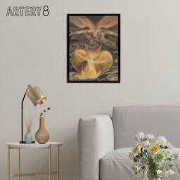 "Artery8 Great Red Dragon & Sun Clothed Woman Blake Framed Canvas Wall Art - Size: W12"" x H16""" - thumbnail 3