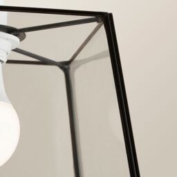ValueLights Susie Glass Lantern Lamp Shade Drop Ceiling Pendant Light with Bulb in Black - thumbnail 4