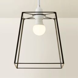 ValueLights Susie Glass Lantern Lamp Shade Drop Ceiling Pendant Light with Bulb in Black - thumbnail 6