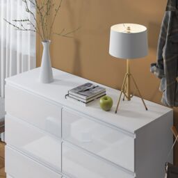 SquareBoxx Fairfield Gloss Minimalist Chest of Draws 6 Draw in White - thumbnail 5