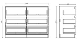 SquareBoxx Fairfield Gloss Minimalist Chest of Draws 6 Draw in White - thumbnail 4