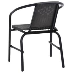 Berkfield Home Garden Chairs 4 pcs Plastic Rattan & Steel 110 kg in Black - thumbnail 5