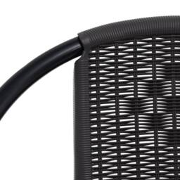 Berkfield Home Garden Chairs 4 pcs Plastic Rattan & Steel 110 kg in Black - thumbnail 6