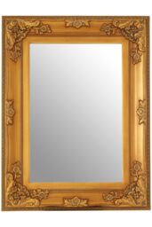 Orsina Luxurious Design Wall Mirror, Functional Display Hallway Mirror For Makeup, Contemporary Slim Mirror in Gold - thumbnail 1