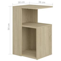 Berkfield Home Side Table Sonoma Oak 36x30x56 cm Engineered Wood in Light Brown - Size: 36 x 30 x 56 cm - thumbnail 6