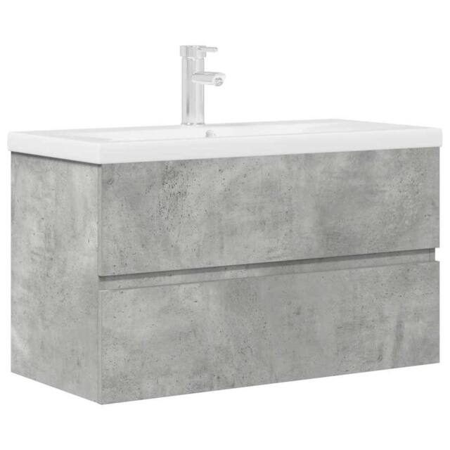 Berkfield Home 2 Piece Bathroom Furniture Set Concrete Grey Engineered Wood - image 1