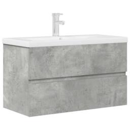 Berkfield Home 2 Piece Bathroom Furniture Set Concrete Grey Engineered Wood - thumbnail 1