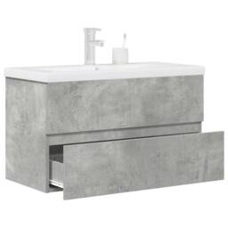 Berkfield Home 2 Piece Bathroom Furniture Set Concrete Grey Engineered Wood - thumbnail 2