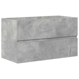 Berkfield Home 2 Piece Bathroom Furniture Set Concrete Grey Engineered Wood - thumbnail 5
