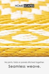 Homescapes Luxury Outdoor Rug Waterproof Reversible for Garden, Yellow Anna Aztec - Size: 120 cm x 180 cm - thumbnail 4