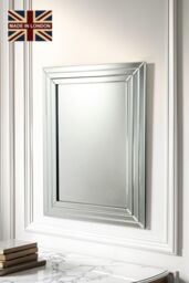 Yearn Mirrors Triple Stepped Bevelled Wall Mirror 119x89cm in Black - Size: 119x89 cm - thumbnail 1
