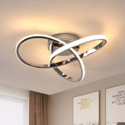 Pheashine Chrome Twisted Loop LED Ceiling Light, 38W 3000K Warm White, 40cm in Silver - thumbnail 2