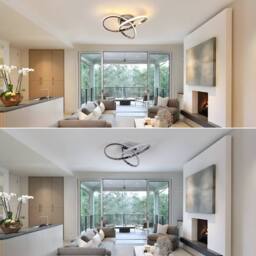 Pheashine Chrome Twisted Loop LED Ceiling Light, 38W 3000K Warm White, 40cm in Silver - thumbnail 6