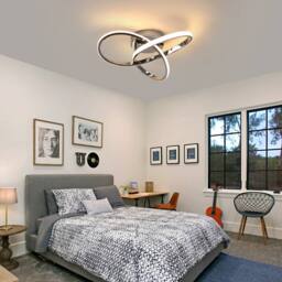 Pheashine Chrome Twisted Loop LED Ceiling Light, 38W 3000K Warm White, 40cm in Silver - thumbnail 8