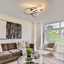Pheashine Chrome Twisted Loop LED Ceiling Light, 38W 3000K Warm White, 40cm in Silver - thumbnail 7