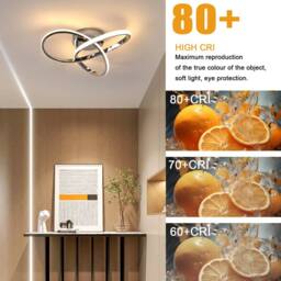 Pheashine Chrome Twisted Loop LED Ceiling Light, 38W 3000K Warm White, 40cm in Silver - thumbnail 5