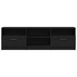 Berkfield Home TV Cabinet Black Oak 150x33, 5x45 cm Engineered Wood - thumbnail 6