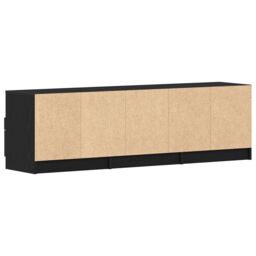 Berkfield Home TV Cabinet Black Oak 150x33, 5x45 cm Engineered Wood - thumbnail 5