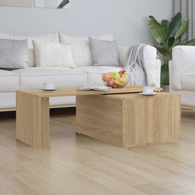 Berkfield Home Stylish Coffee Table Sonoma Oak 150x50x35 cm Engineered Wood in Light Tan - Size: 150 x 50 x 35 cm - image 1