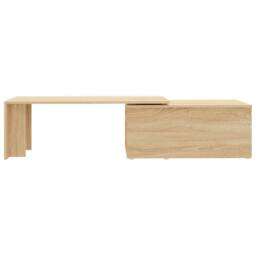 Berkfield Home Stylish Coffee Table Sonoma Oak 150x50x35 cm Engineered Wood in Light Tan - Size: 150 x 50 x 35 cm - thumbnail 6