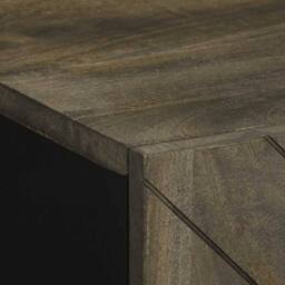 Berkfield Home Sideboard Black 60x33x75 cm Solid Wood Mango - Size: 60 x 33 x 75 cm - thumbnail 6