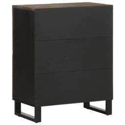 Berkfield Home Sideboard Black 60x33x75 cm Solid Wood Mango - Size: 60 x 33 x 75 cm - thumbnail 5